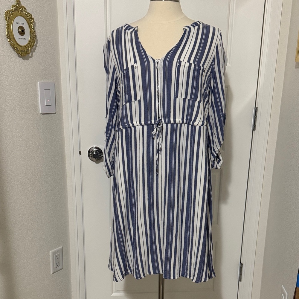 Torrid Striped Blue and White Stripe Dress